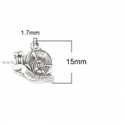 Подвеска двухсторонняя "Улитка" античное серебро, 15х15 мм