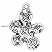 Подвески "Цветок в кружочках" серебро, 26х19 мм 