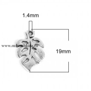 Подвеска "Лист" античное серебро, размер: 19х12 мм (2 шт)