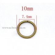 Колечки соединительные бронза, 10х1.2 мм (50 шт)