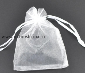 Мешочки для подарков из органзы белые, 16х13 мм