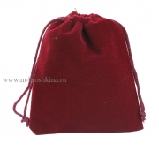 Мешочек подарочный с завязками темно - красный, 12х10 см