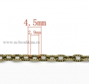 Цепочка бронзовая для бижутерии, 5х3 мм (1 м)