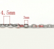Цепочка серебро, 4.5х3 мм (1 м)