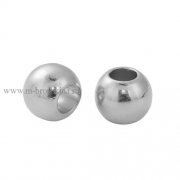 Шармики "Гладкий шар" серебро, 11х9 мм (10 шт)
