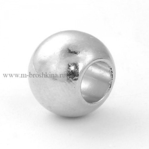 Шармики "Гладкий шар" серебро, 11х9 мм | купить шармики