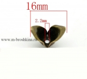 Шапочка для бусины "Бутон" бронза, 16х14 мм