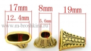 Шапочка для бусин "Концевик" античное золото, 19х17 мм