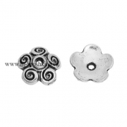 Шапочки для бусин "Завитушки" античное серебро, 10 мм (10 шт)