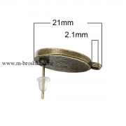 Основа для сережек "Круг" бронза, 21х17 мм (пара)