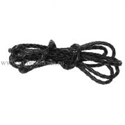 Шнур плетеный кожаный черный, 3 мм (1 м)