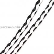 Шнур плетеный черный, белый, 3 мм (1 м)