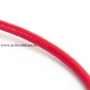 Шнур кожаный красный, 3 мм (1 м)