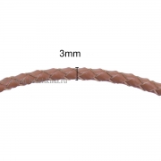 Шнур плетеный, цвет: коричневый, 3 мм