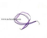 Шнурок на шею фиолетовый, 45 см