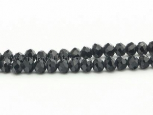 Стеклянные бусины разделители "Рондели" черные, 3х4 мм | бусины разделители стеклянные