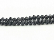 Стеклянные бусины разделители "Рондели" черные, 3х4 мм (50 шт)