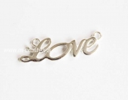 Коннектор "LOVE" серебряный, размер: 33х10 мм