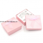 Подарочная коробка розовая для браслета, часов, 90х90х30 мм 