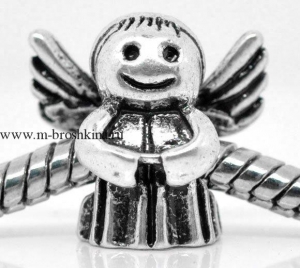 Бусина Пандора "Ангел" античное серебро, 14х13 мм, 4.8 мм | купить бусины Pandora