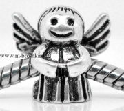 Бусина Пандора "Ангел" античное серебро, 14х13 мм