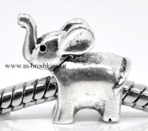 Пандора бусина "Слон" античное серебро, 14х13 мм, 4.7 мм | купить бусины Pandora