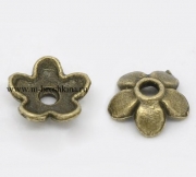 Шапочки для бусин "Цветок" бронза, 6.5х6.5 мм (20 шт)