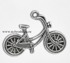 Подвеска "Велосипед" серебро, 26х18 мм | купить подвески для украшений