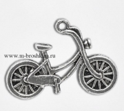 Подвеска "Велосипед" серебро, 26х18 мм