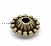 Бусины металлические "Круглые с точками" бронза, 11х5 мм (2 шт)