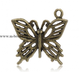 Подвеска "Бабочка" античная бронза, размер: 20х20 мм | подвески металлические