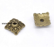 Шапочки для бусин "Узоры на лепестках" античная бронза, 8х8 мм (10 шт)