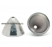 Шапочка для бусин серебро акрил, 22х15 мм (2 шт) 