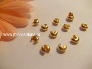 Обжимные бусины золото, 5 мм (20 шт)