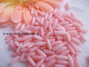 Бусины из коралла "рис" розовый,  9х3 мм | интернет-магазин бусин