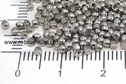 Зажимные бусины - кримпы 2 мм шариком серебро (100 шт)