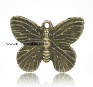 Подвеска "Бабочка" античная бронзаб 18х15 мм | подвески металлические