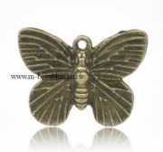 Подвеска "Бабочка" античная бронза, 18х15 мм