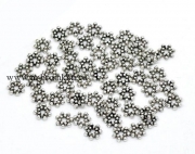 Бусина разделитель "Снежинка" серебро, 6.5 мм (20 шт)
