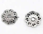 Шапочки для бусин "Узоры" античное серебро, 12 мм (10 шт)