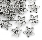 Шапочки для бусин "Цветок" античное серебро, 13х13 мм (10 шт)
