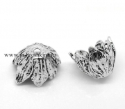 Шапочка для бусин "Тюльпан" античное серебро, 20х15 мм