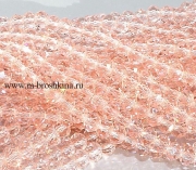 Стеклянные бусины разделители "Рондели" персиковые, 3х4 мм (нить)