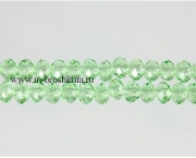 Бусины стеклянные граненые светло-зеленые, 3х4 мм (нить)