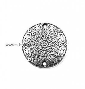 Коннектор круглый "Восток" серебро, 19 мм | купить коннектор для украшений