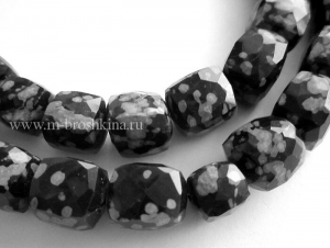 Камень Обсидиан кубик огранка 7.5х7.5 мм, бусины для украшений | купить бусины