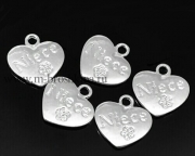 Подвеска "Сердце Niece" серебро, 17х17 мм (2 шт)