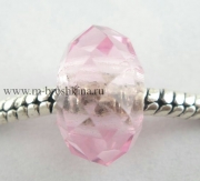 Бусина стеклянная "Кристалл" розовая с огранкой, 14х8 мм (2 шт)