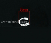Протектор 5х5 мм для ювелирного тросика, серебряные (20 шт)