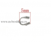 Защита от перетирания тросика, протекторы серебро, 5х5 мм (20 шт)